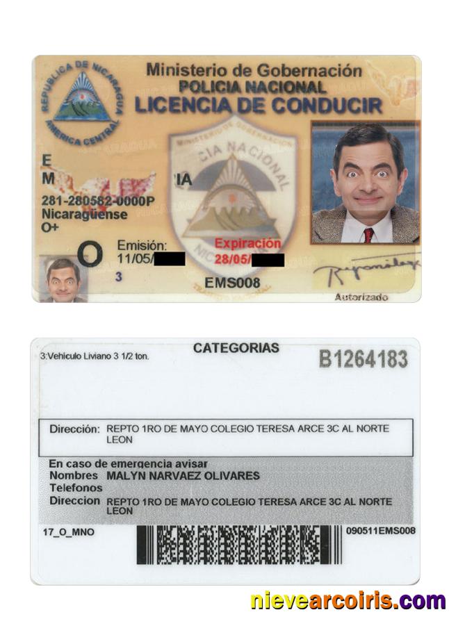 Nicaragua driving license